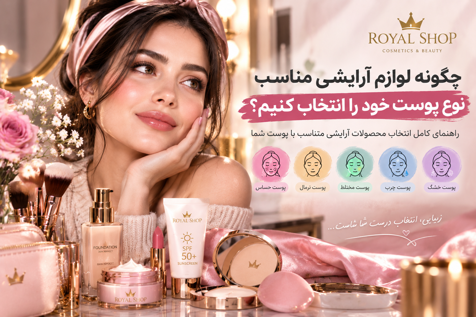 چگونه لوازم آرایشی مناسب نوع پوست خود را انتخاب کنیم؟ 🌸
